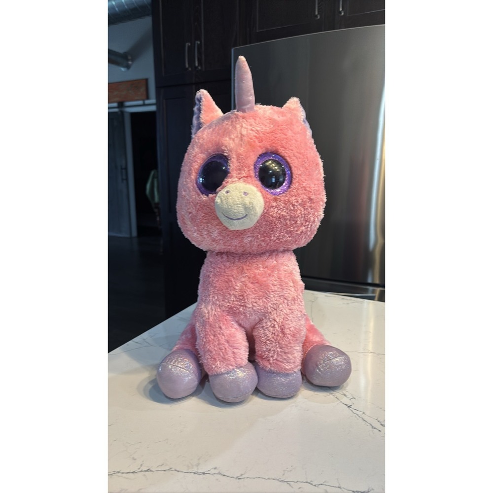 Ty Beanie Boos MAGIC Pink Unicorn Plush Toy Glitter Eyes